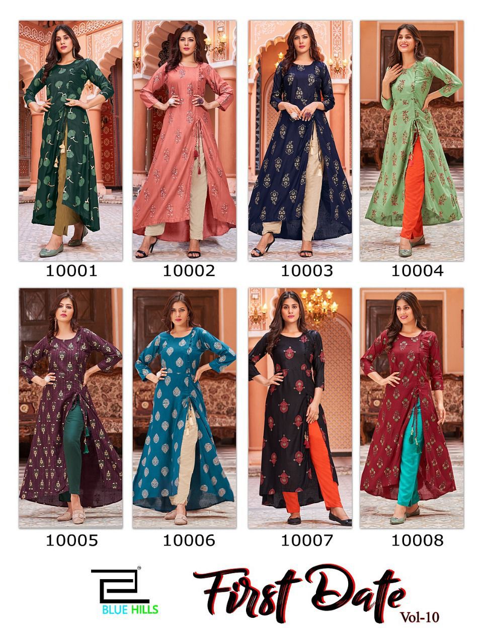 Blue Hills First Date 10 Ethnic Wear Long Designer Wholesale Kurti	